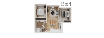 2 Bed 1 Bath at Terracina at Winding Creek Apartments, Roseville, CA, 95747