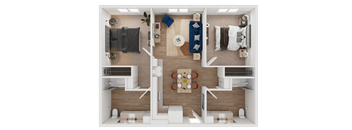 B1 Floor Plan at Mainline North Apartments - Santa Clara, CA, California