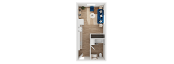 S1 Floor Plan at Mainline North Apartments - Santa Clara, CA, Santa Clara, 95054