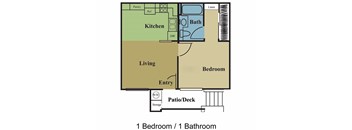 Vintage Oaks, Citrus Heights, CA, 1 bedroom 2D floorplan