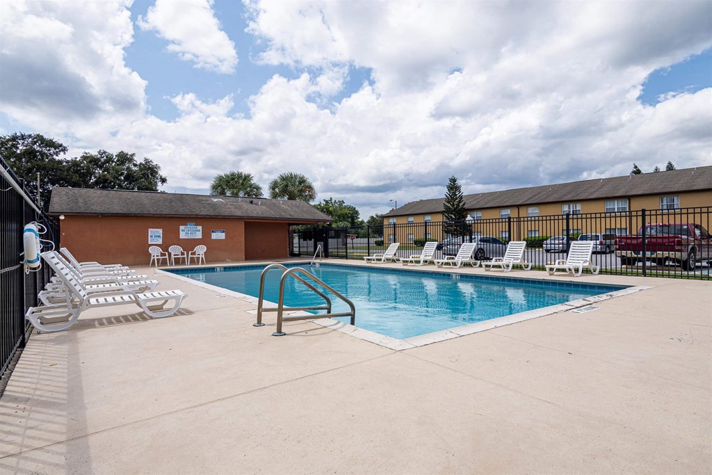 the swimming pool at our apartments