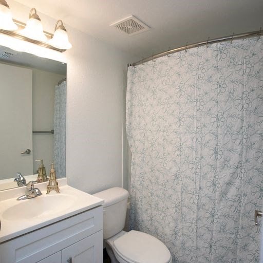 a bathroom with a toilet and a sink and a shower