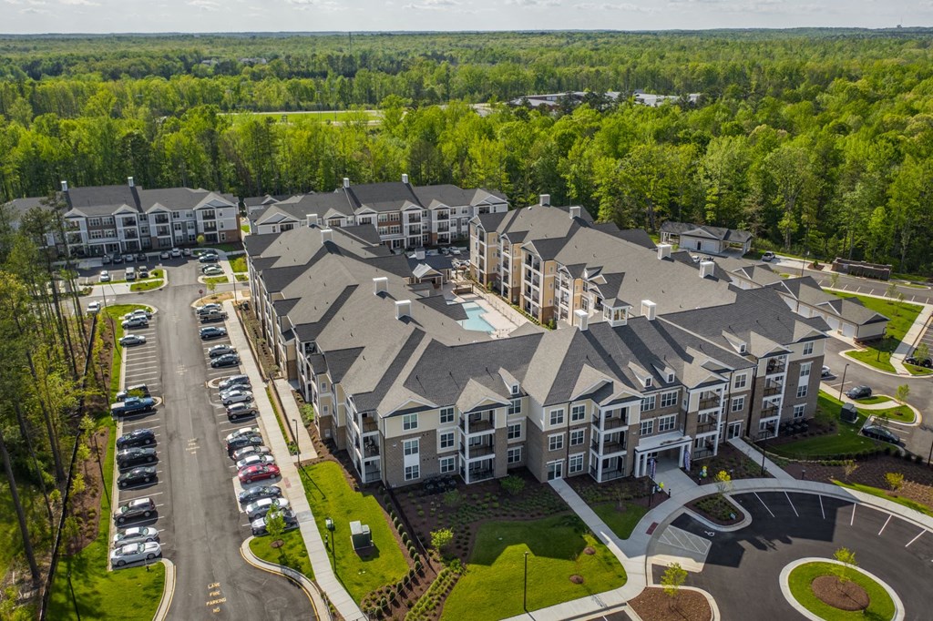 Aerial View Of Community at Abberly CenterPointe Apartment Homes by HHHunt, Midlothian, VA