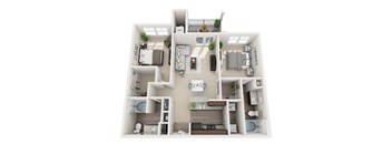 2 bedroom 2 bathroom Floor plan E at Abberly CenterPointe Apartment Homes, Virginia, 23114