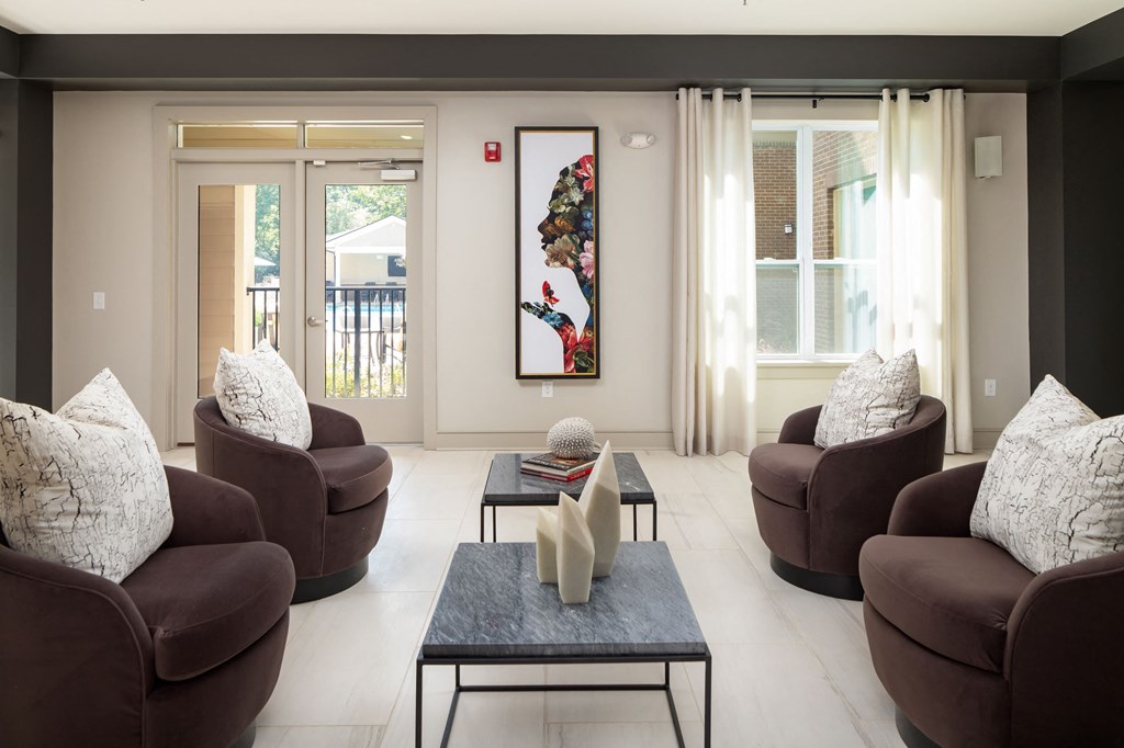 Living decor at Abberly Solaire Apartment Homes, North Carolina