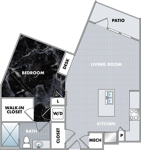 a floor plan of a small house with a walk in closet