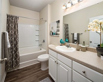 Bathroom With Bathtub at Abberly Green Apartment Homes, Mooresville, North Carolina - Photo Gallery 9