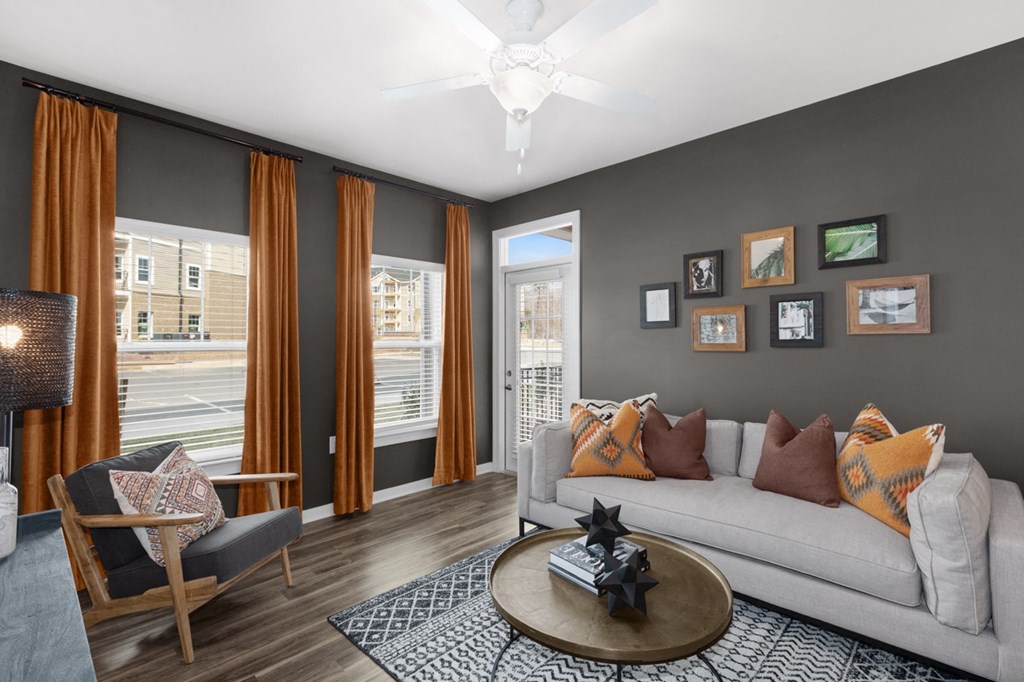 Luxurious Apartment Living Room at Abberly Avera Apartment Homes by HHHunt, Virginia