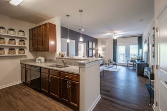 Living Room Come Kitchen View at Abberly CenterPointe Apartment Homes by HHHunt, Midlothian - Photo Gallery 1