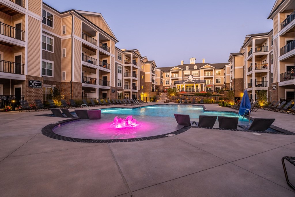 View of pool at Abberly CenterPointe Apartment Homes, Virginia