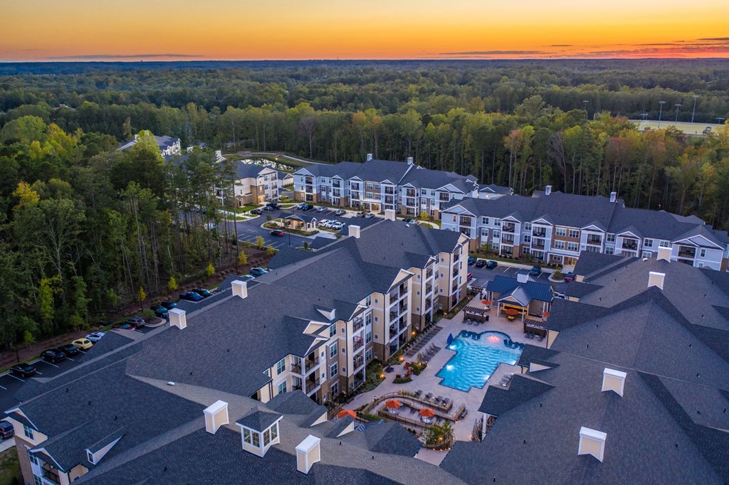 Aerial viewat Abberly CenterPointe Apartment Homes, Midlothian, Virginia