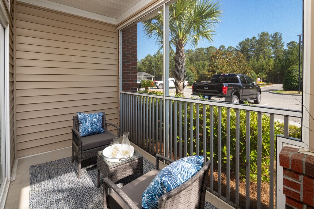 Large Private Patios & Balconies at Abberly Chase Apartment Homes by HHHunt, Ridgeland, SC, 29936