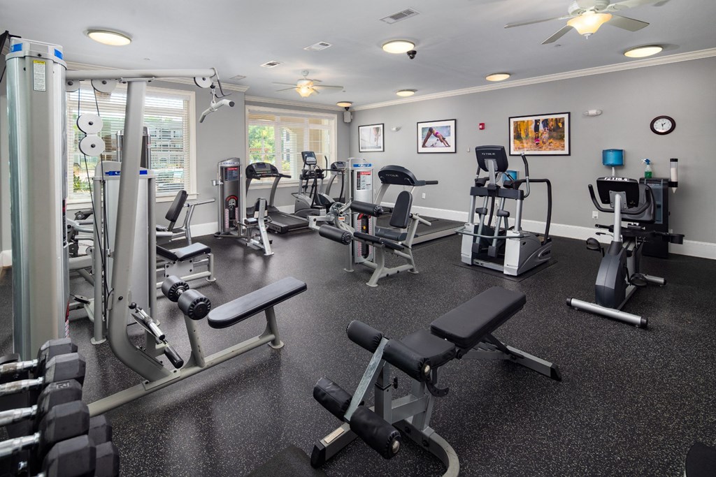 Fitness Center With Updated Equipment at Abberly Crossing Apartment Homes by HHHunt, Ladson, 29456