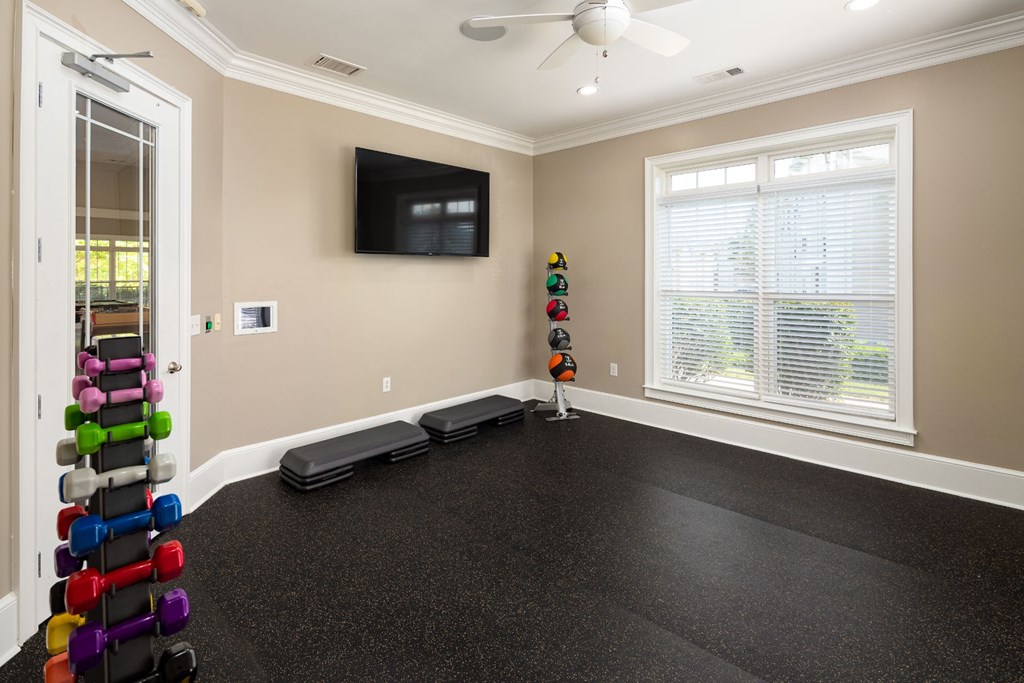 Yoga and Spin Studio at Abberly Place at White Oak Crossing Apartments, HHHunt Corporation, North Carolina, 27529