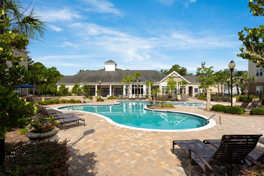Sparkling Swimming Pool at Abberly Pointe Apartment Homes by HHHunt, Beaufort, SC