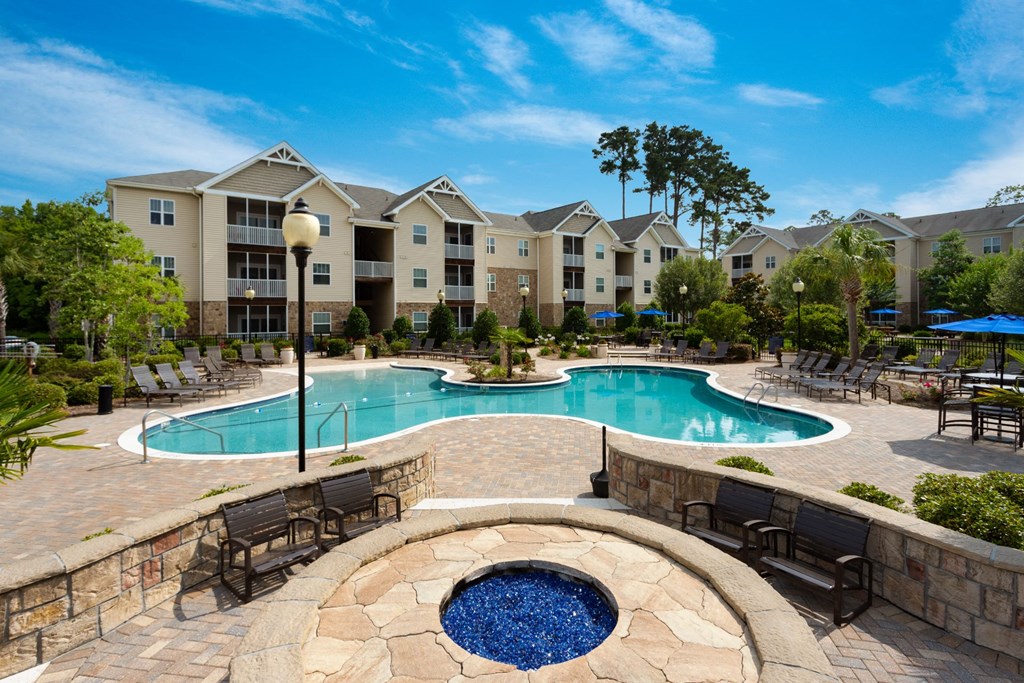 Blue Cool Swimming Pool at Abberly Pointe Apartment Homes by HHHunt, Beaufort, 29935