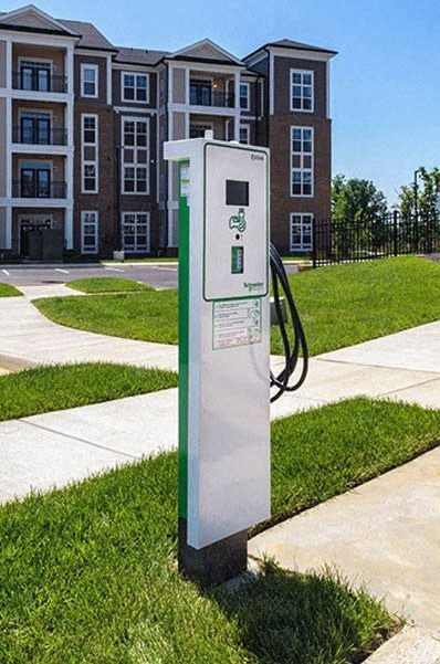 Car Charging Stations at Abberly at Southpoint Apartment Homes by HHHunt, Fredericksburg