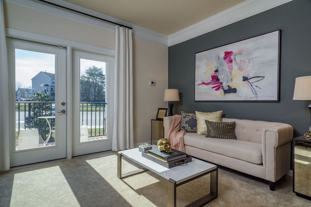Modern Living Room at Abberly Square Apartment Homes, Maryland, 20601
