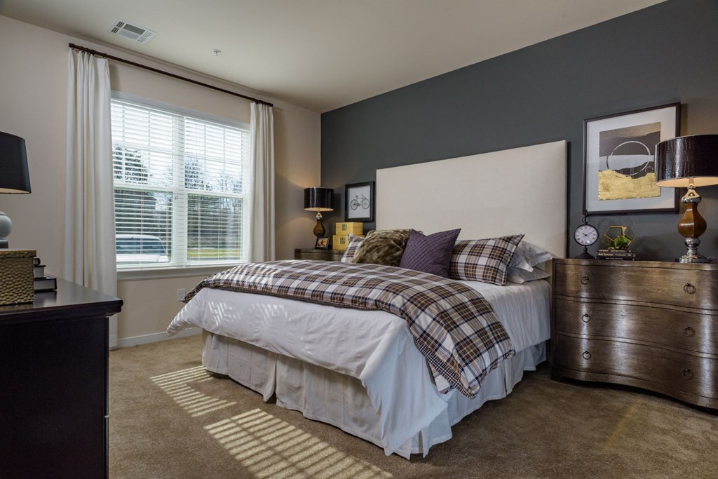 Bedroom With Expansive Windows at Abberly Square Apartment Homes, Maryland
