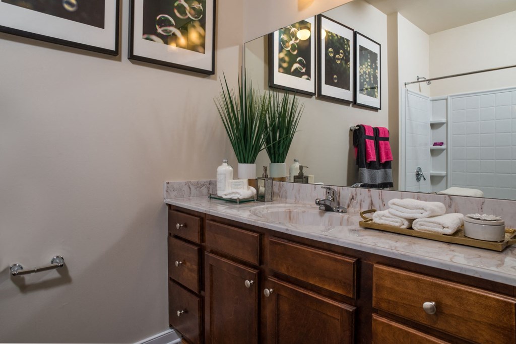 Renovated Bathrooms With Quartz Counters at Abberly Square Apartment Homes, Waldorf, Maryland
