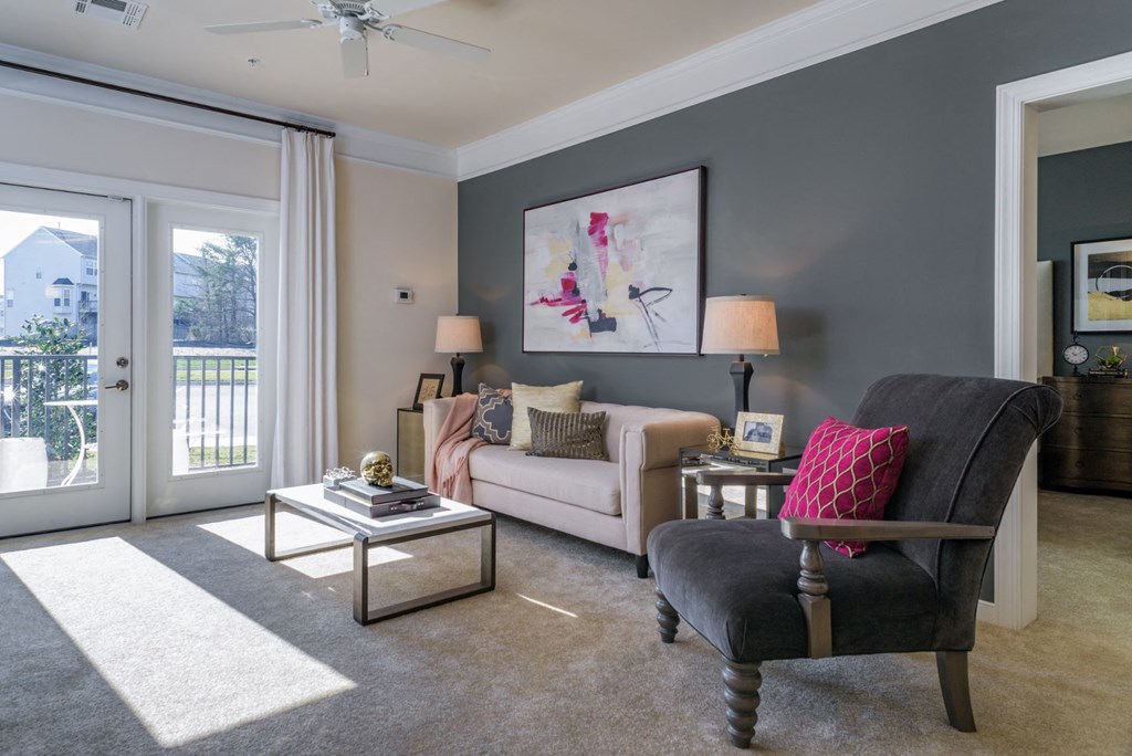 Modern Living Room at Abberly Square Apartment Homes, Maryland, 20601