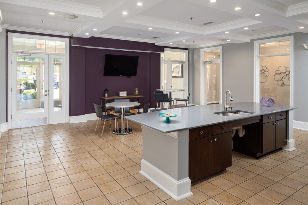 Cyber Cafe And Coffee Bar Along With TV Set at Abberly Village Apartment Homes, South Carolina