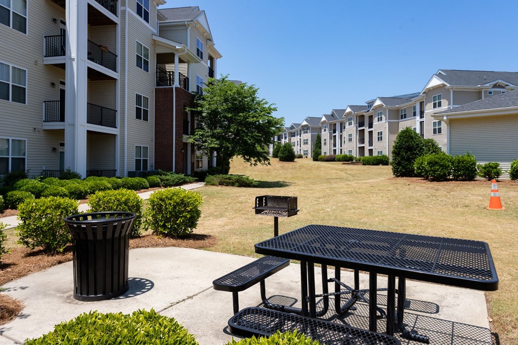 Sitting outside at Abberly Village Apartment Homes, West Columbia, SC