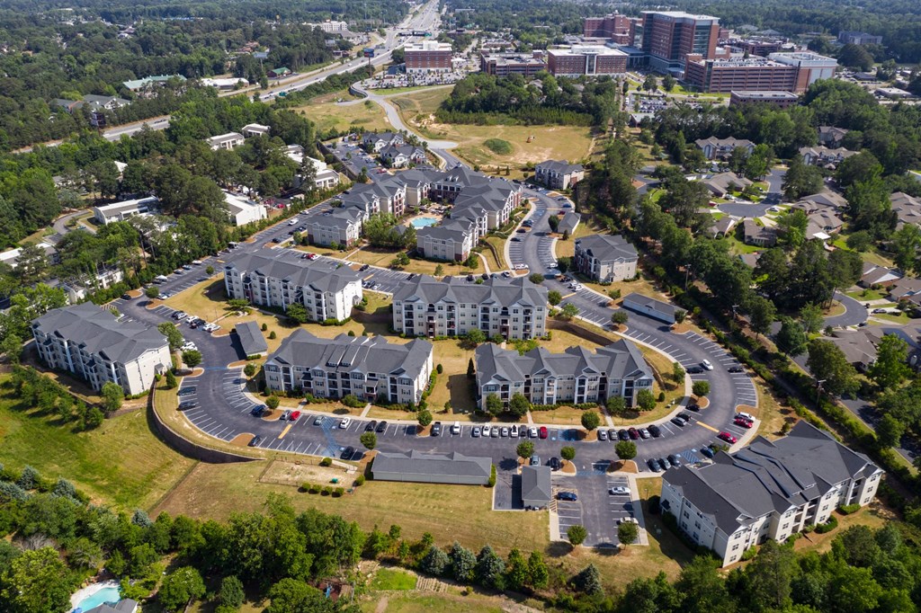 Aerial View Of The Property at Abberly Village Apartment Homes by HHHunt, West Columbia, SC