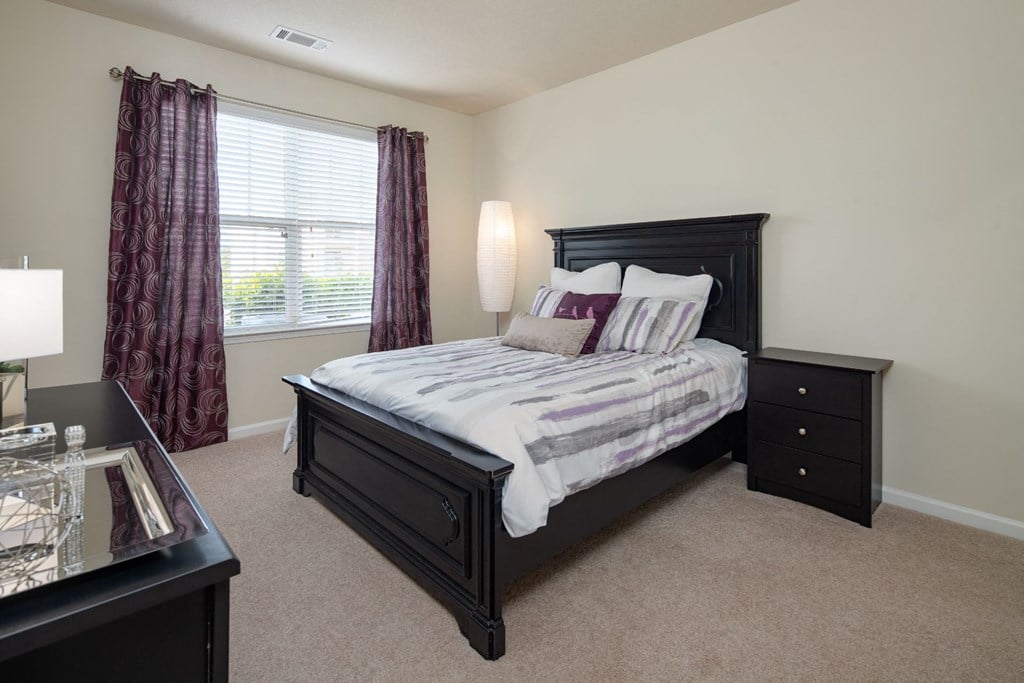 Spacious Bedroom With Comfortable Bed at Abberly Village Apartment Homes by HHHunt, South Carolina, 29169