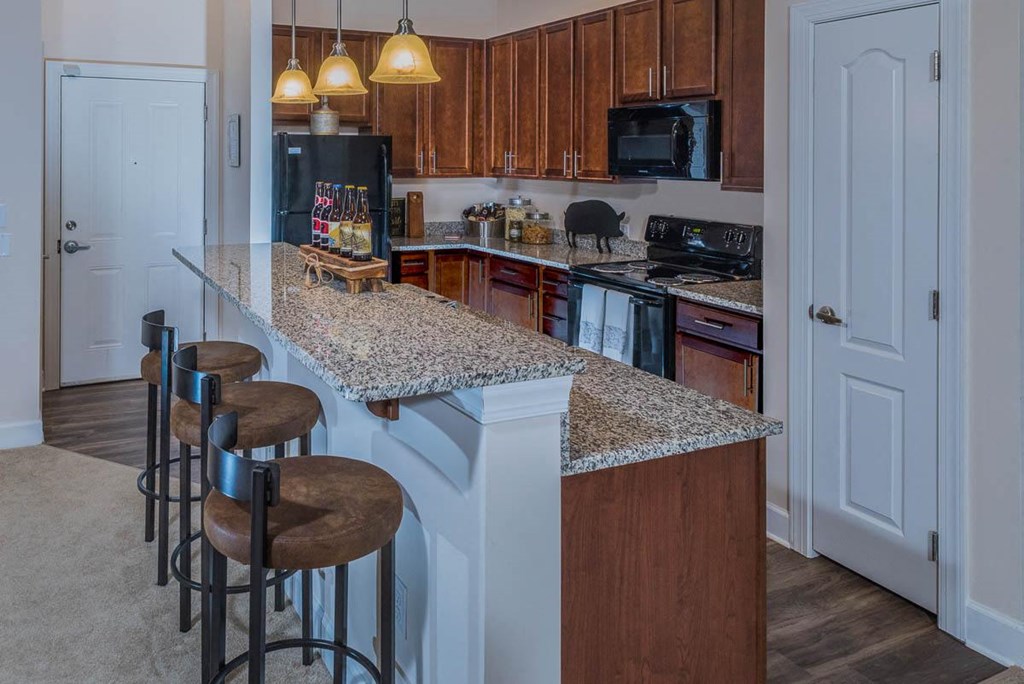 Wood Plank Flooring In Kitchens at Abberly Waterstone Apartment Homes by HHHunt, Stafford, 22554