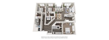 bedroom floor plan an in 3d