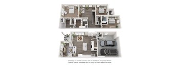 a floor plan of the acadia with two bedrooms and two bathrooms