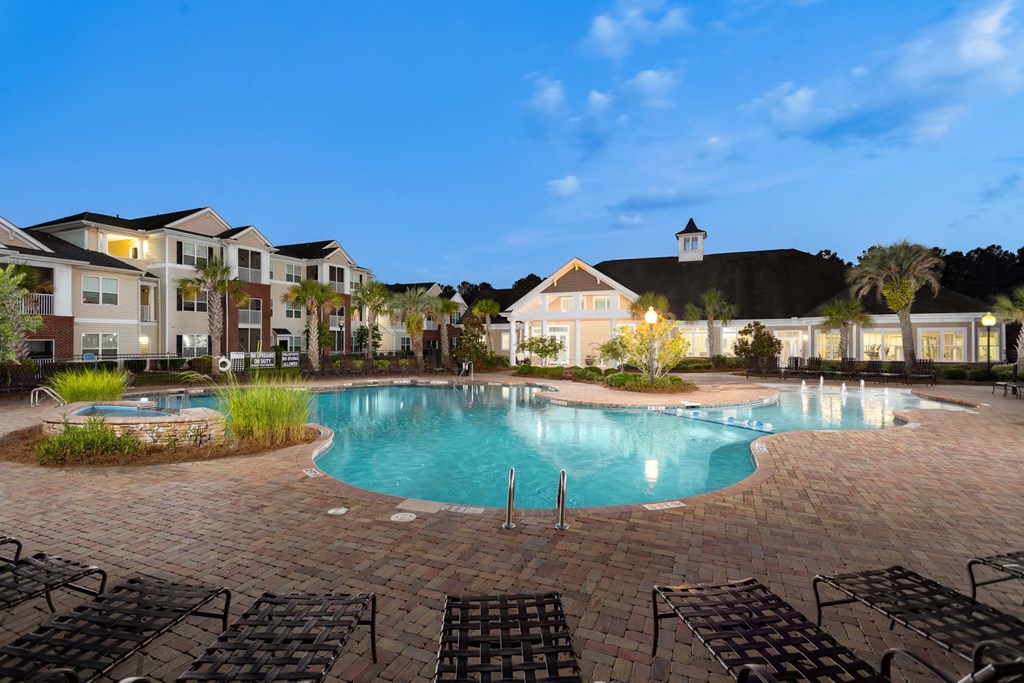 Swimming pool patio at Abberly Chase Apartment Homes, Ridgeland, 29936
