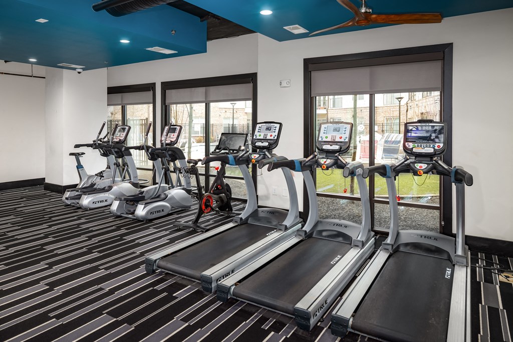 Modern Fitness Center at Abberly Onyx Apartment Homes, Decatur, GA
