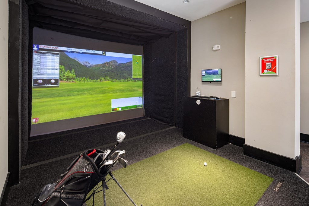 Golf Simulator at Abberly Onyx Apartment Homes, Decatur, GA