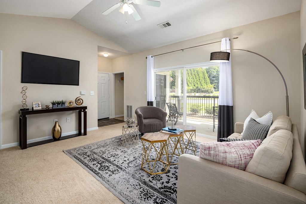 Large Living Room at Abberly Woods Apartment Homes, Charlotte, NC 28216