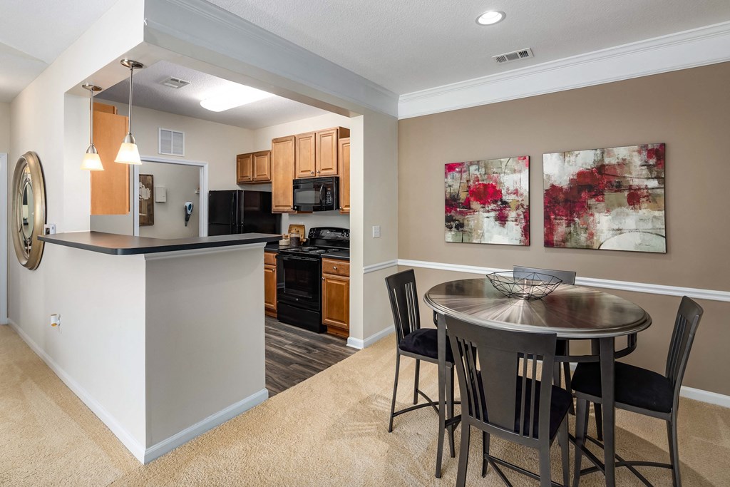 Kitchen and Dining Area at Abberly Woods Apartment Homes, North Carolina