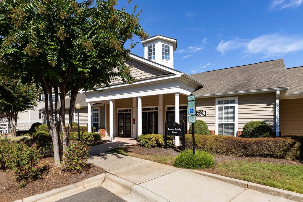 Leasing Office Exterior at Abberly Woods Apartment Homes, 28216