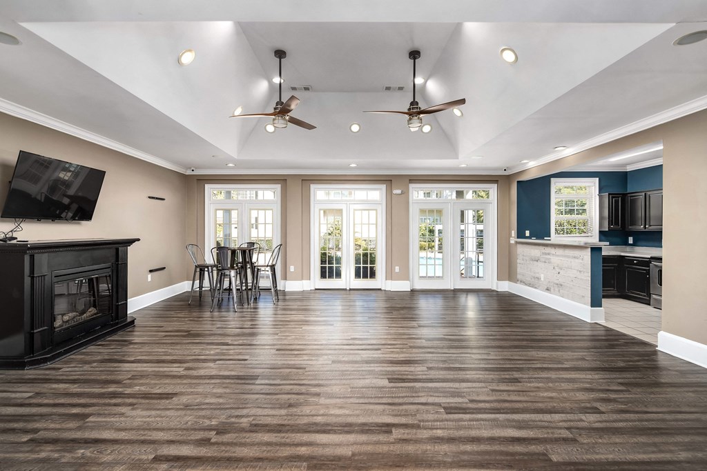 Clubhouse with TV at Abberly Woods Apartment Homes, Charlotte, 28216