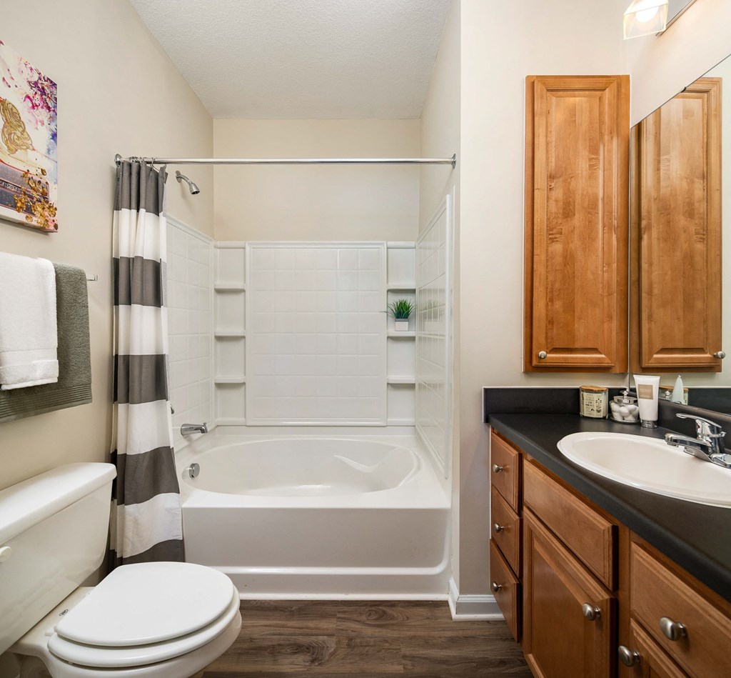 Bathroom at Abberly Woods Apartment Homes, Charlotte, North Carolina 28216
