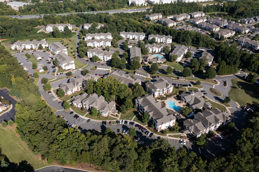 Aerial View of Property at Abberly Woods Apartment Homes, Charlotte, NC