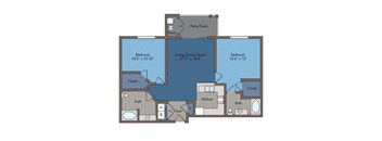 Market Floor Plan at Abberly Square Apartment Homes, Waldorf, Maryland