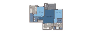 Monument Floor Plan at Abberly Square Apartment Homes, Waldorf