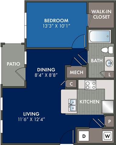 floor plan of the floorplan of a studio apartment
