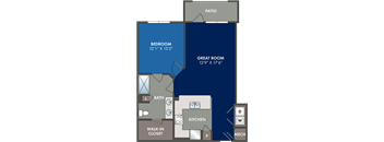 the floor plan of a bedroom apartment with a bathroom and a closet