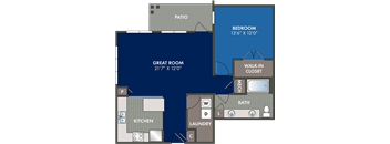the floor plan of a bedroom apartment with a bathroom and a living room
