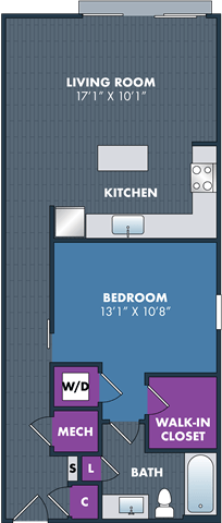 floor plan of a house showing the living room and kitchen