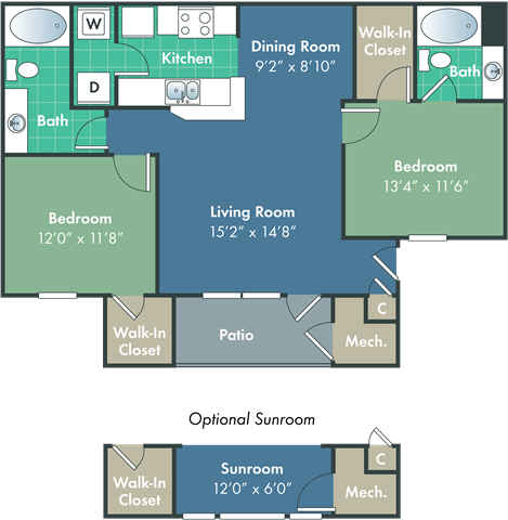 aligning bedrooms to the floor plan of a house