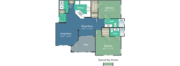 a floor plan of a living room and a dining room