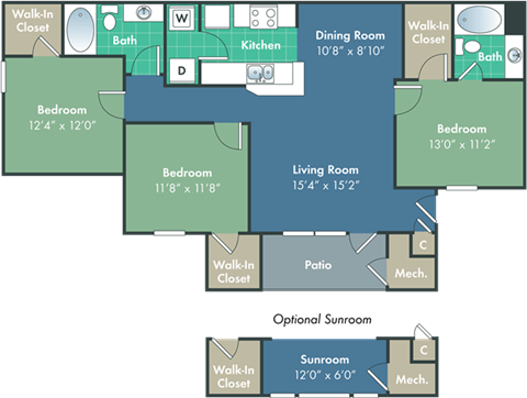 a blueprint of a floor plan of a living room and a kitchen